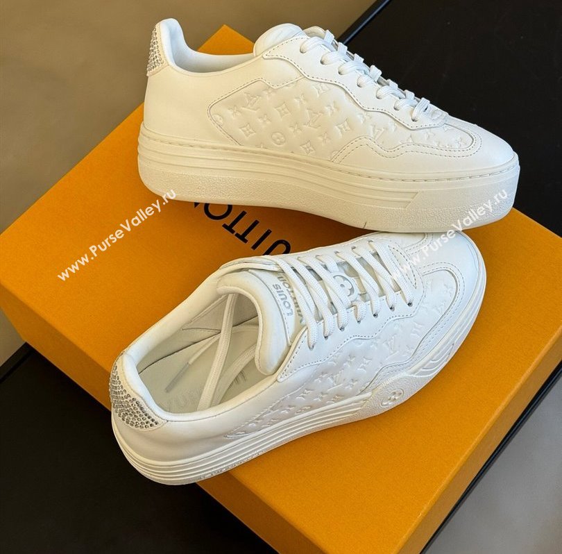 Louis Vuitton LV Groovy Platform Sneakers Monogram-debossed calf leather White 2024 (modeng-24030616)