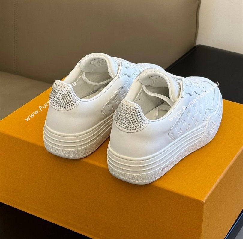 Louis Vuitton LV Groovy Platform Sneakers Monogram-debossed calf leather White 2024 (modeng-24030616)