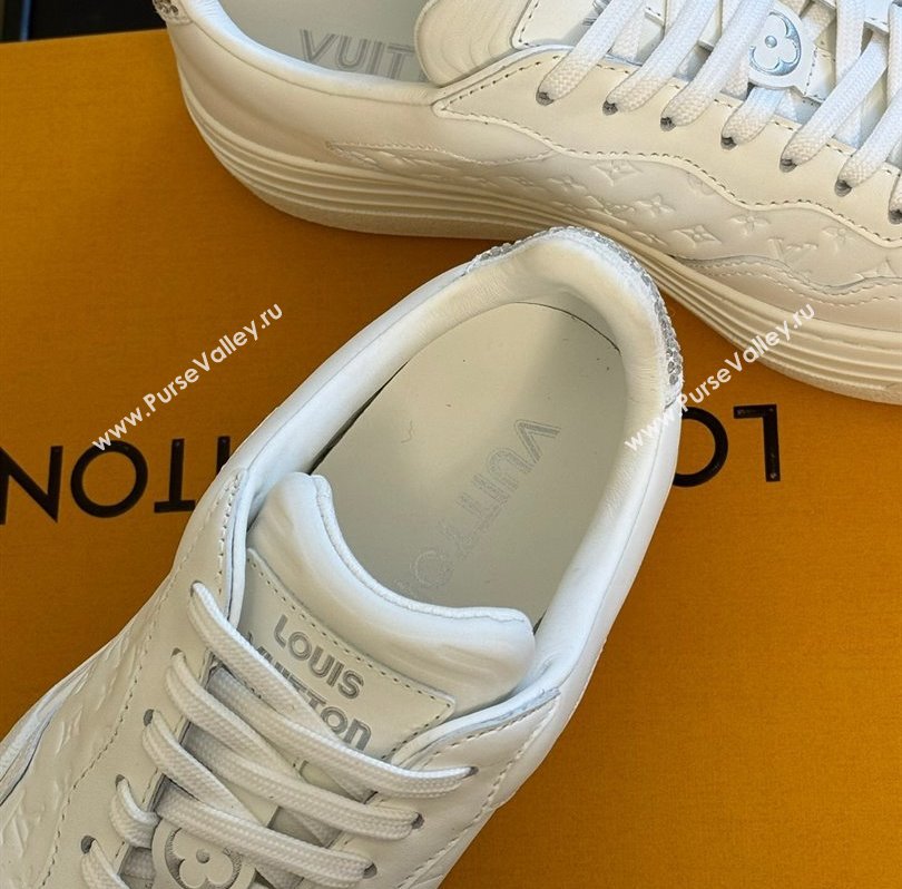 Louis Vuitton LV Groovy Platform Sneakers Monogram-debossed calf leather White 2024 (modeng-24030616)