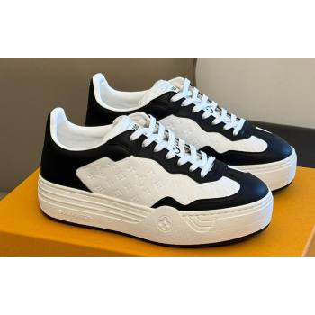 Louis Vuitton LV Groovy Platform Sneakers Monogram-debossed calf leather White/Black 2024 (modeng-24030617)