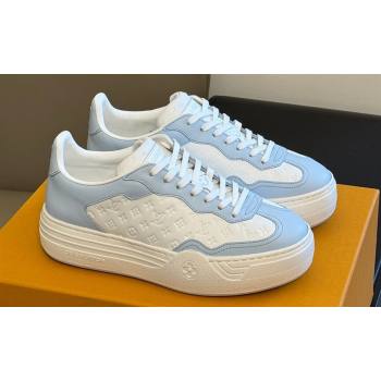 Louis Vuitton LV Groovy Platform Sneakers Monogram-debossed calf leather White/Blue 2024 (modeng-24030619)