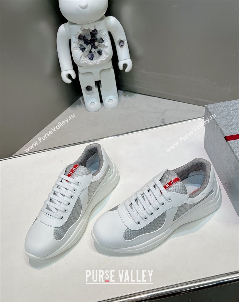 Prada leather and technical fabric Prada Americas Cup Women/Men Sneakers 05 2024 (modeng-24031905)