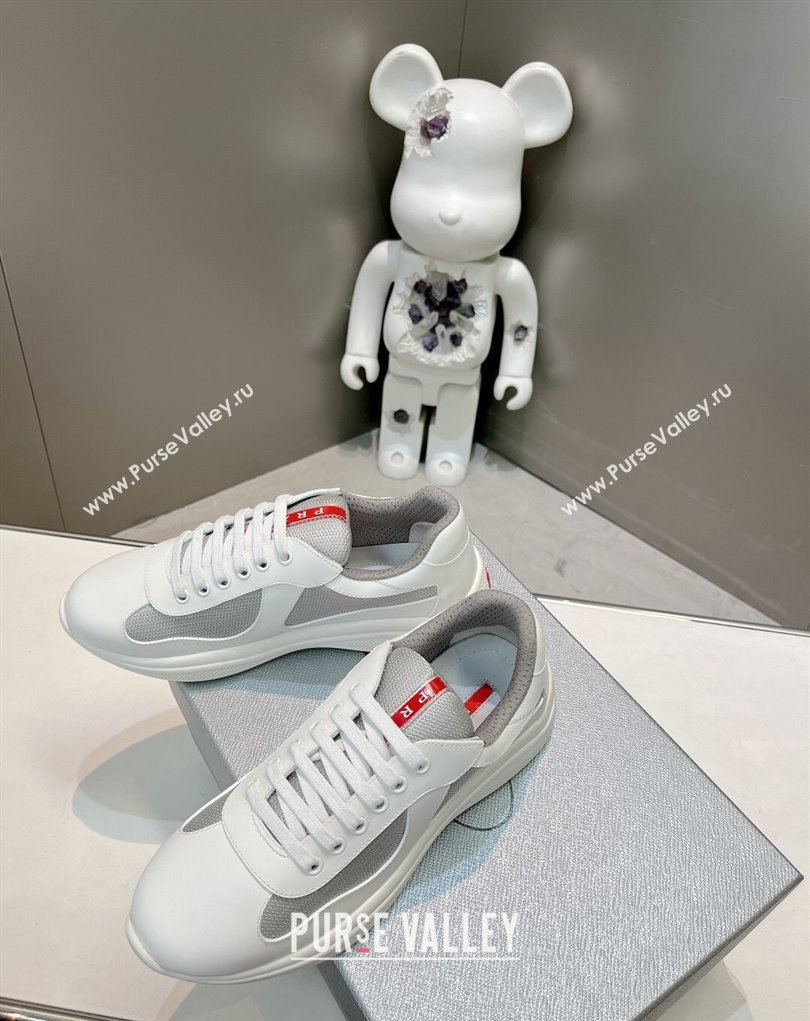 Prada leather and technical fabric Prada Americas Cup Women/Men Sneakers 05 2024 (modeng-24031905)