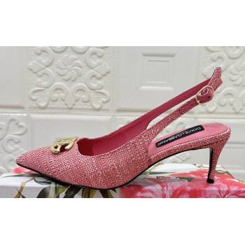 Dolce Gabbana Heel 6.5cm Raffia slingbacks Pink 2024 (modeng-24032817)