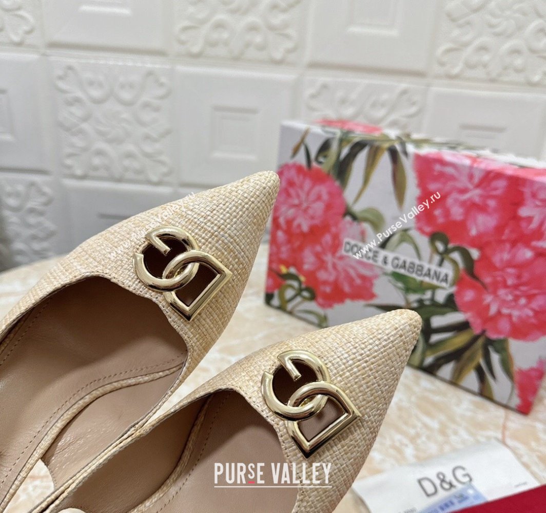 Dolce Gabbana Heel 10.5cm Raffia slingbacks Beige 2024 (modeng-24032812)