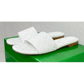 Bottega Veneta Leather Amy Flat mules with Intreccio pattern White 2024 (kaola-24030718)