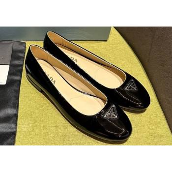 Prada Patent leather ballerinas with rounded line 1F200N Black 2024 (modeng-24030822)