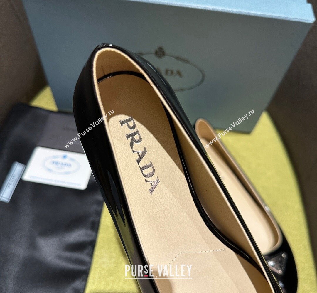 Prada Patent leather ballerinas with rounded line 1F200N Black 2024 (modeng-24030822)