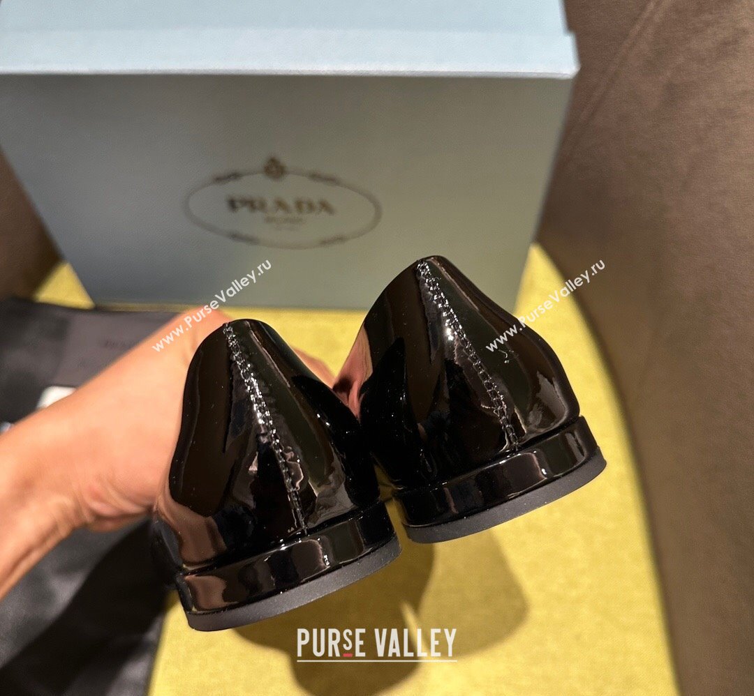 Prada Patent leather ballerinas with rounded line 1F200N Black 2024 (modeng-24030822)