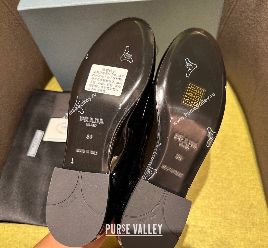 Prada Patent leather ballerinas with rounded line 1F200N Black 2024 (modeng-24030822)