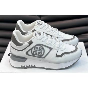 Givenchy Calfskin GIV 1 G4 Mens Sneakers White/Gray 2024 (shouhe-24030907)