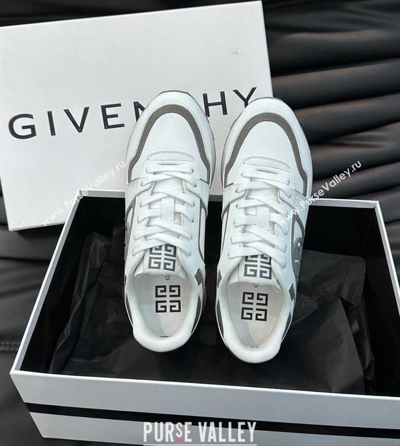 Givenchy Calfskin GIV 1 G4 Mens Sneakers White/Gray 2024 (shouhe-24030907)