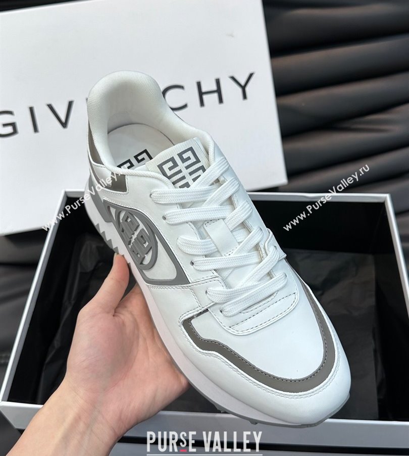 Givenchy Calfskin GIV 1 G4 Mens Sneakers White/Gray 2024 (shouhe-24030907)