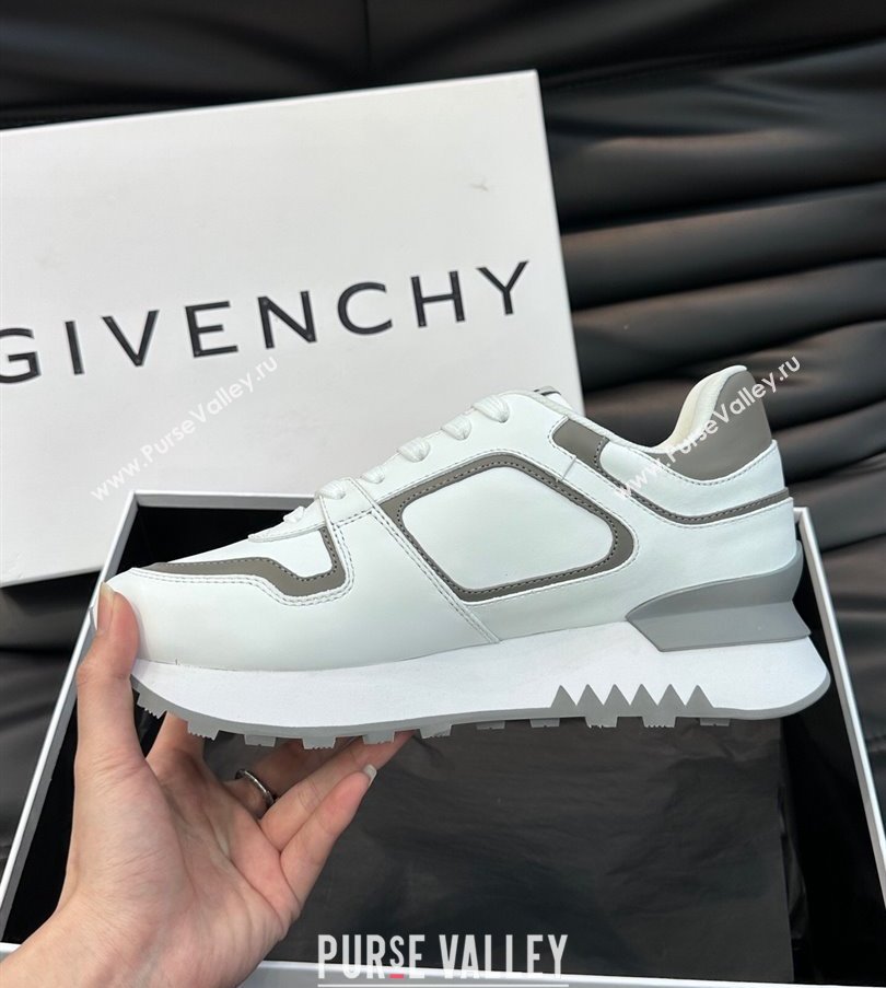 Givenchy Calfskin GIV 1 G4 Mens Sneakers White/Gray 2024 (shouhe-24030907)