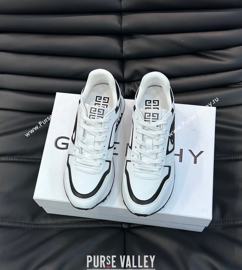 Givenchy Calfskin GIV 1 G4 Mens Sneakers White/Black 2024 (shouhe-24030906)