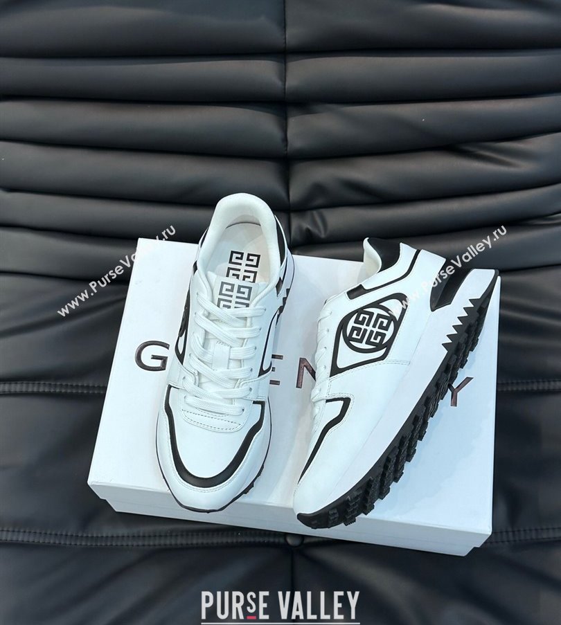 Givenchy Calfskin GIV 1 G4 Mens Sneakers White/Black 2024 (shouhe-24030906)