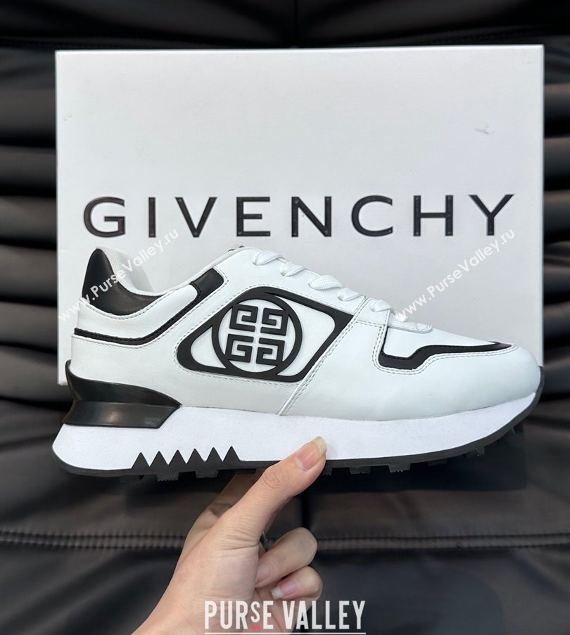 Givenchy Calfskin GIV 1 G4 Mens Sneakers White/Black 2024 (shouhe-24030906)