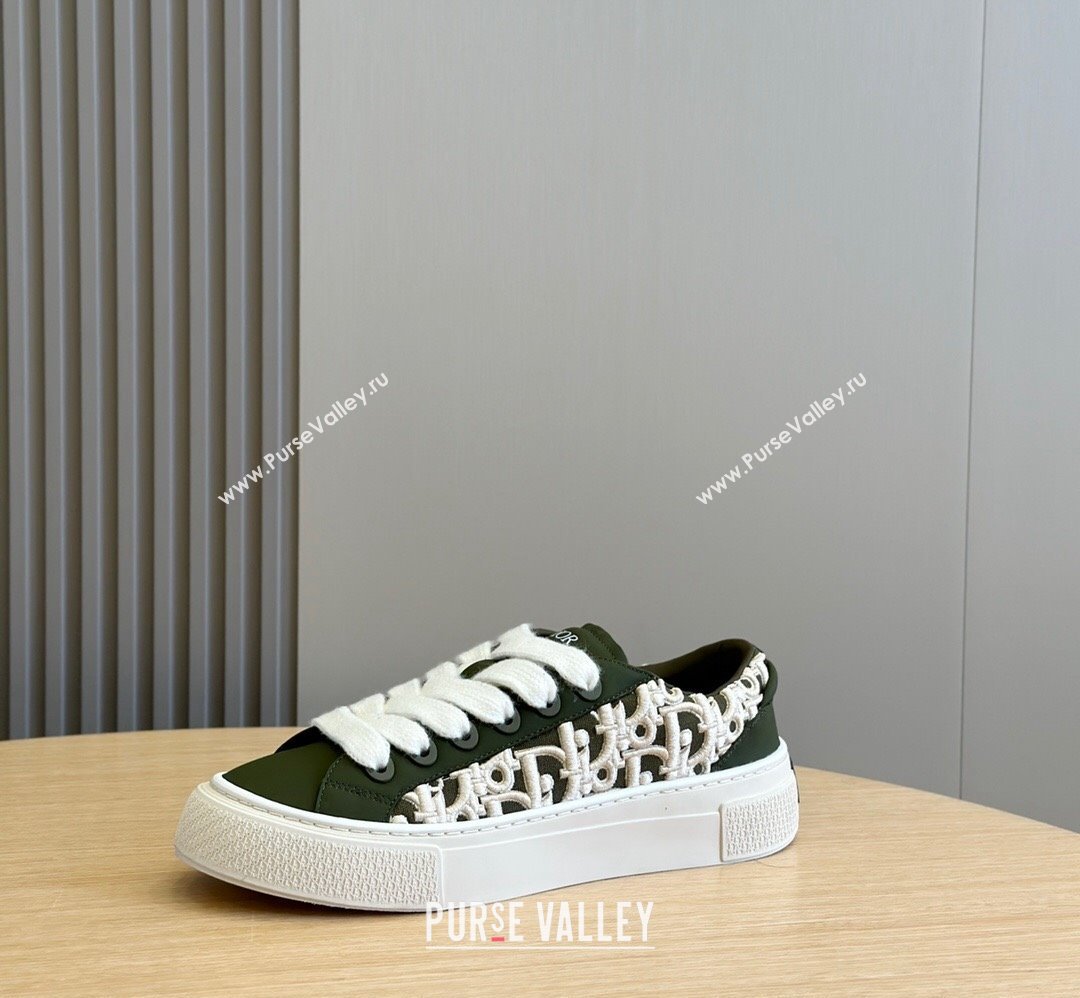 Dior B33 Women/Men Sneakers in Dark Green and Dior Oblique Jacquard 2024 (shouhe-24030961)