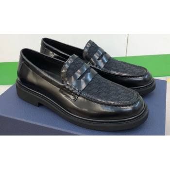 Dior Explorer Mens Loafers in Black Smooth Calfskin and Black Dior Oblique Jacquard 2024 (shouhe-24030954)