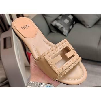 Fendi Baguette leather Slides Beige with lace-up details 2024 (modeng-24032063)