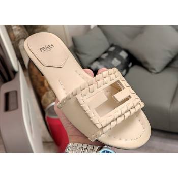 Fendi Baguette leather Slides White with lace-up details 2024 (modeng-24032062)