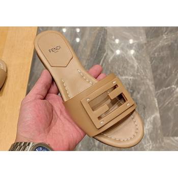 Fendi Baguette leather slides Beige 2024 (modeng-24032051)