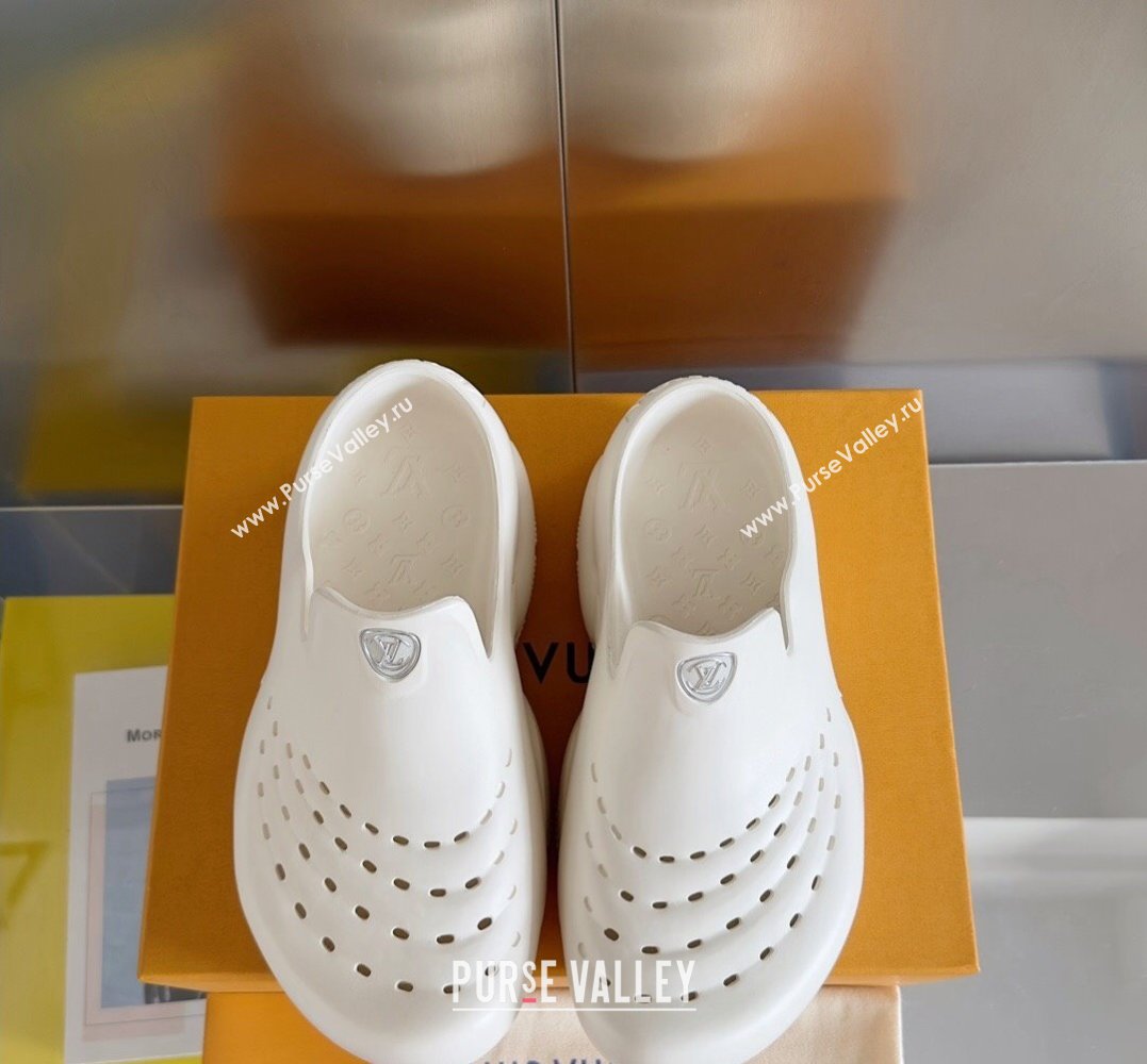 Louis Vuitton EVA rubber Mens LV Shark Clog Top Quality White 2024 (guoran-24031209)