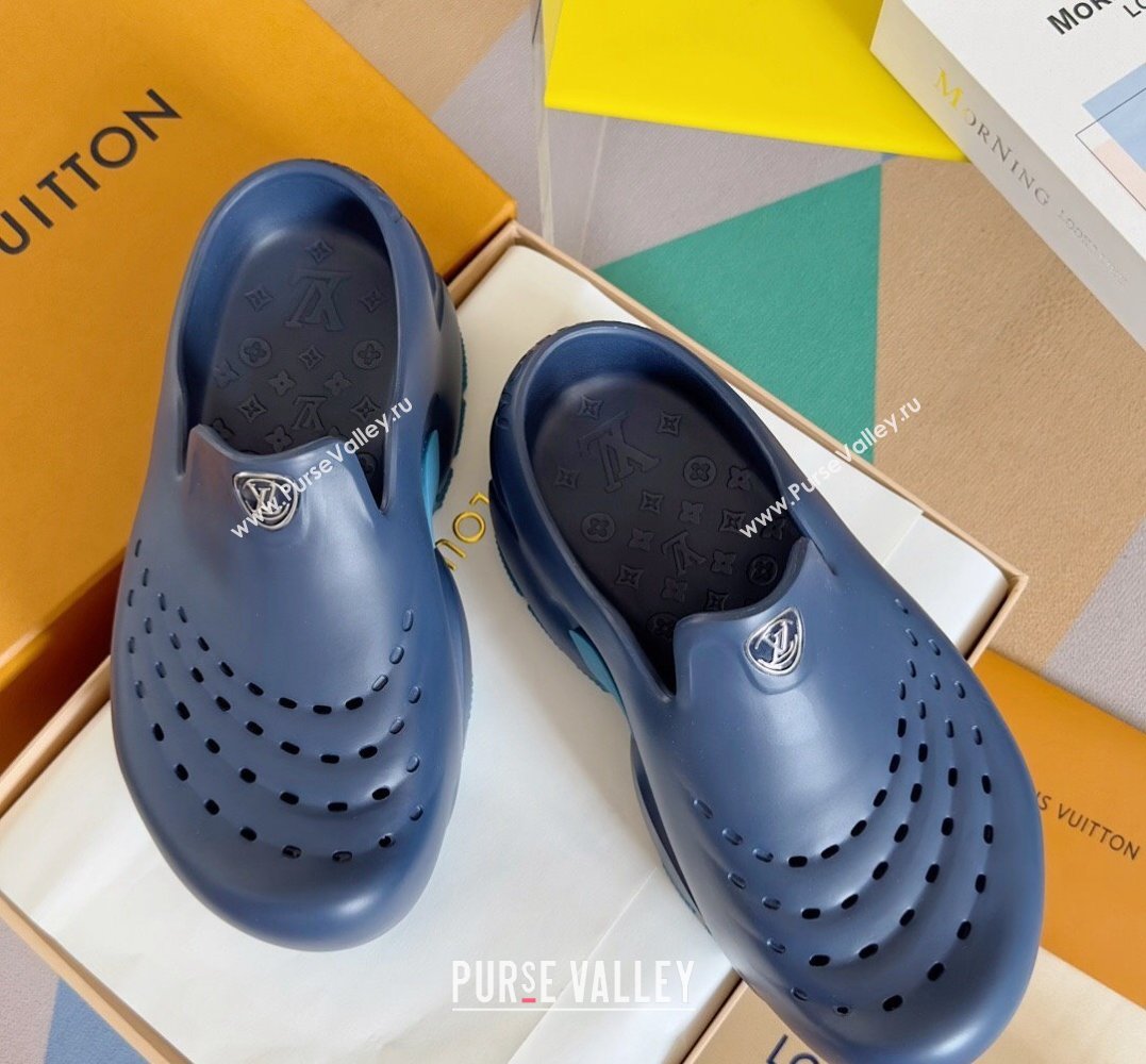 Louis Vuitton EVA rubber Mens LV Shark Clog Top Quality Blue 2024 (guoran-24031210)