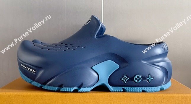 Louis Vuitton EVA rubber Mens LV Shark Clog Top Quality Blue 2024 (guoran-24031210)