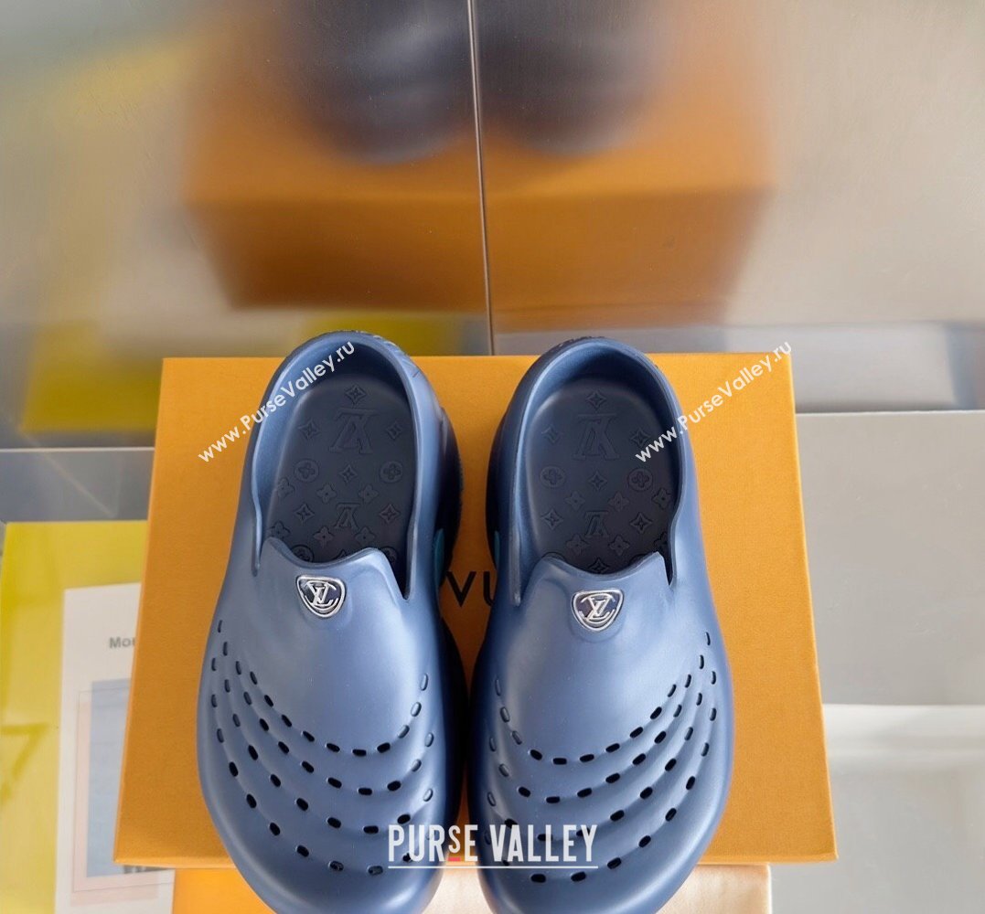 Louis Vuitton EVA rubber Mens LV Shark Clog Top Quality Blue 2024 (guoran-24031210)