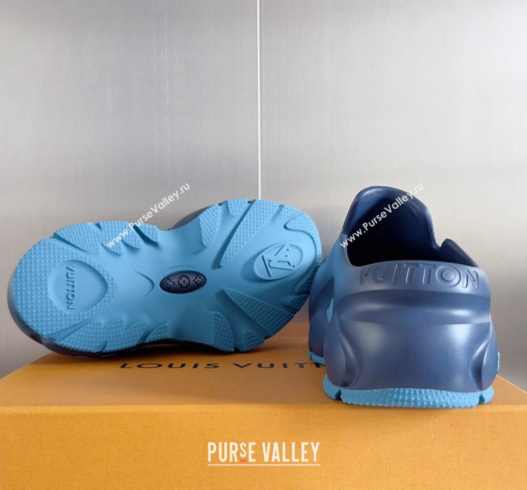 Louis Vuitton EVA rubber Mens LV Shark Clog Top Quality Blue 2024 (guoran-24031210)