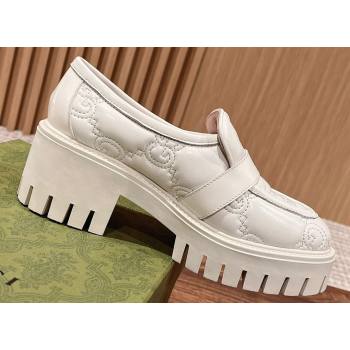 Gucci GG matelassé Buckle lug sole loafers White 2024 (kaola-24031115)