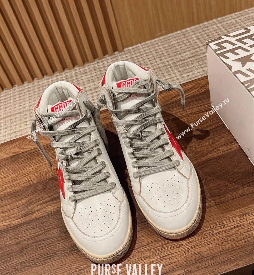 Golden Goose Deluxe Brand GGDB Sky-Star Women/Men Sneakers Beige/Red 2024 (SS-24031120)