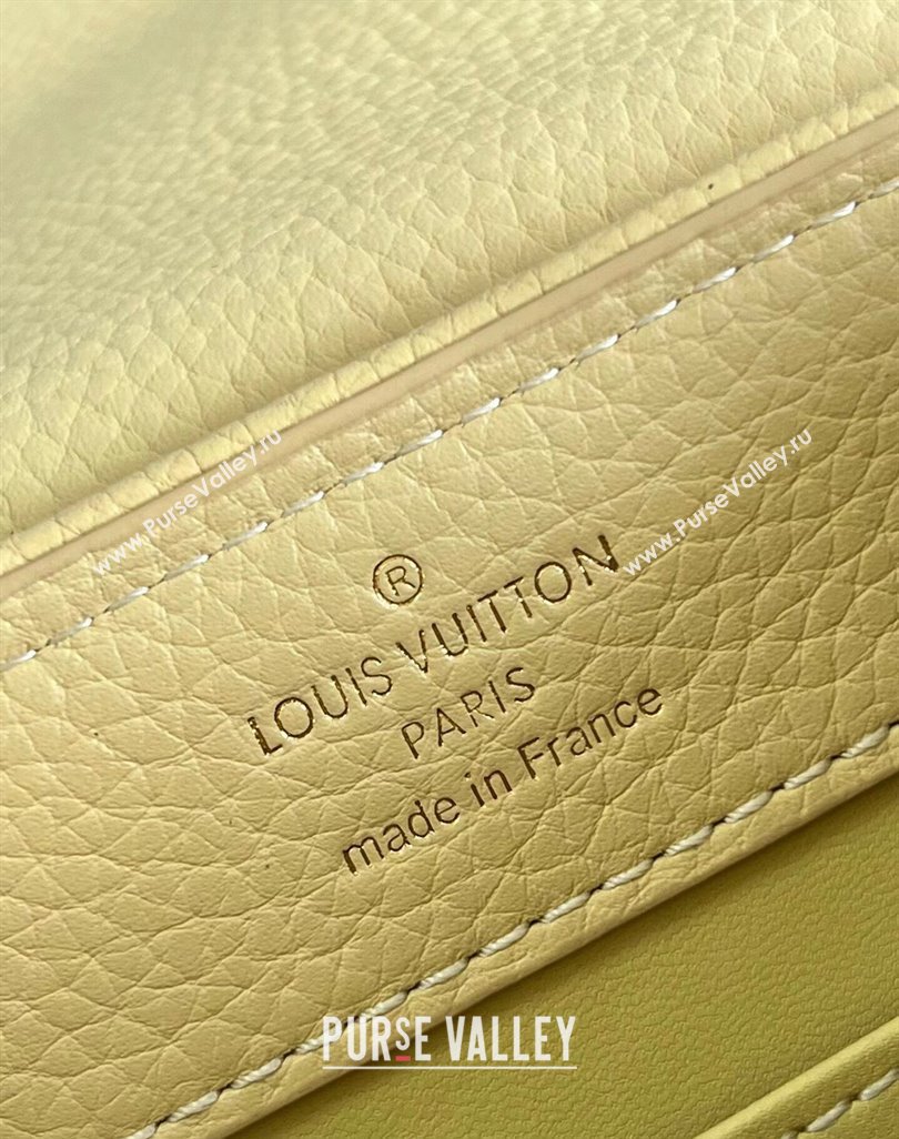 Louis Vuitton Taurillon leather and canvas Capucines Mini Bag Yellow (kiki-24031928)