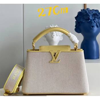 Louis Vuitton Taurillon leather and canvas Capucines BB Bag M59873 Yellow (kiki-24031927)