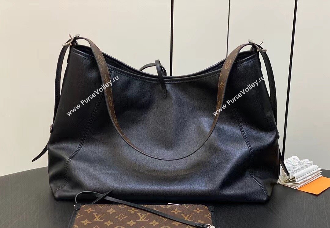 Louis Vuitton Lambskin CarryAll Dark MM Bag M25143 Black 2024 (kiki-24031908)