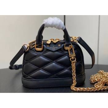 Louis Vuitton Lambskin Nano Alma Bag M83048 Black 2024 (kiki-24031910)