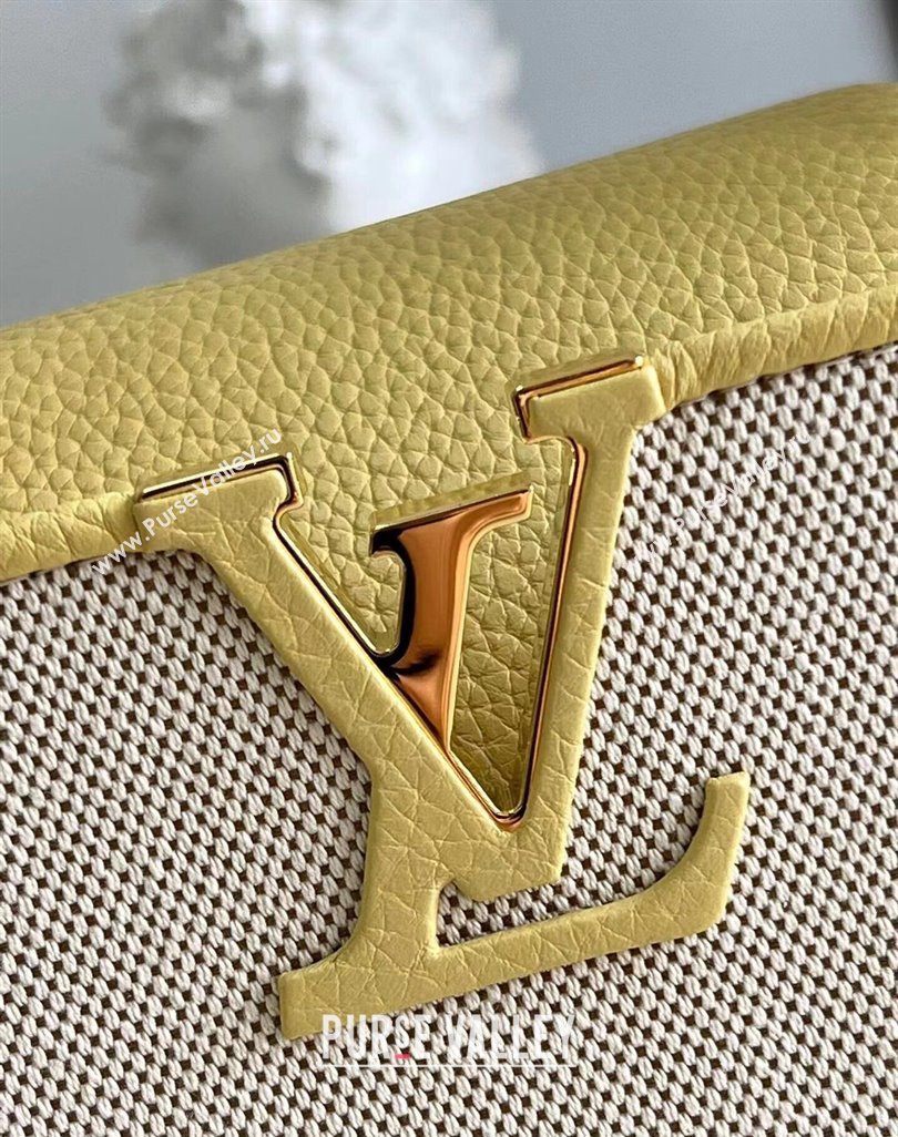 Louis Vuitton Taurillon leather and canvas Capucines BB Bag M59873 Yellow (kiki-24031927)