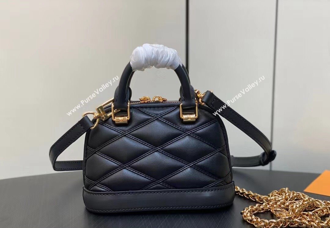 Louis Vuitton Lambskin Nano Alma Bag M83048 Black 2024 (kiki-24031910)