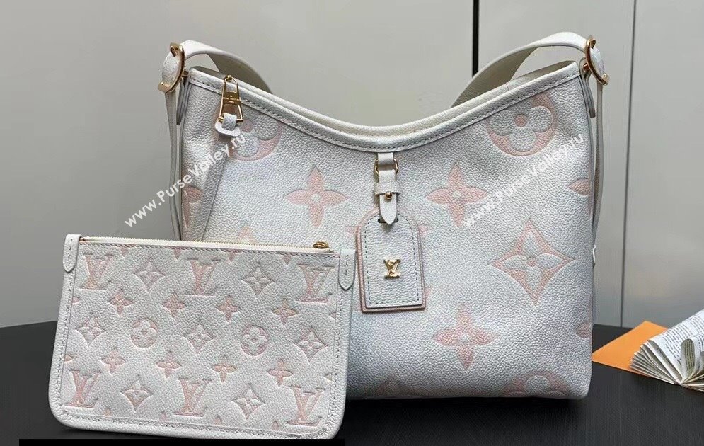 Louis Vuitton BICOLOR Monogram Empreinte CarryAll PM Bag M24141 Pink 2024 (kiki-24031917)