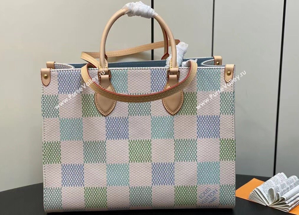 Louis Vuitton Damier Giant canvas OnTheGo MM Bag N40518 Pistachio 2024 (kiki-24031918)