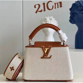 Louis Vuitton Taurillon leather and canvas Capucines Mini Bag Brown (kiki-24031925)