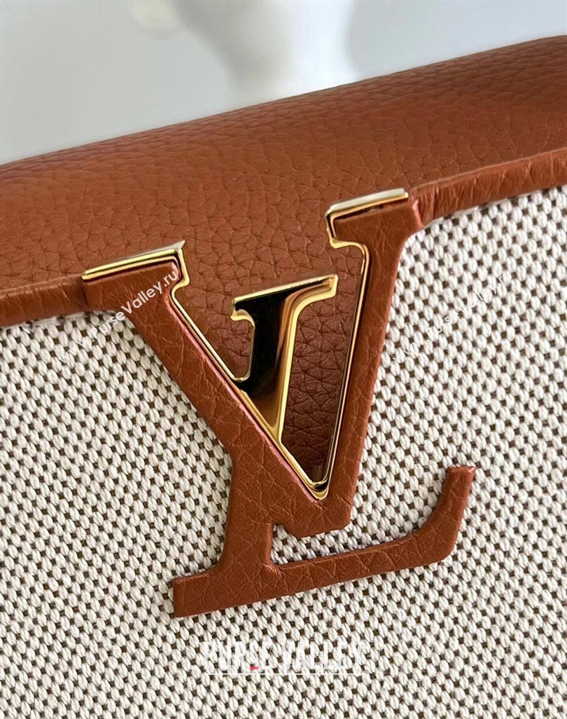 Louis Vuitton Taurillon leather and canvas Capucines Mini Bag Brown (kiki-24031925)