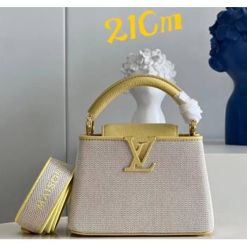 Louis Vuitton Taurillon leather and canvas Capucines Mini Bag Yellow (kiki-24031928)