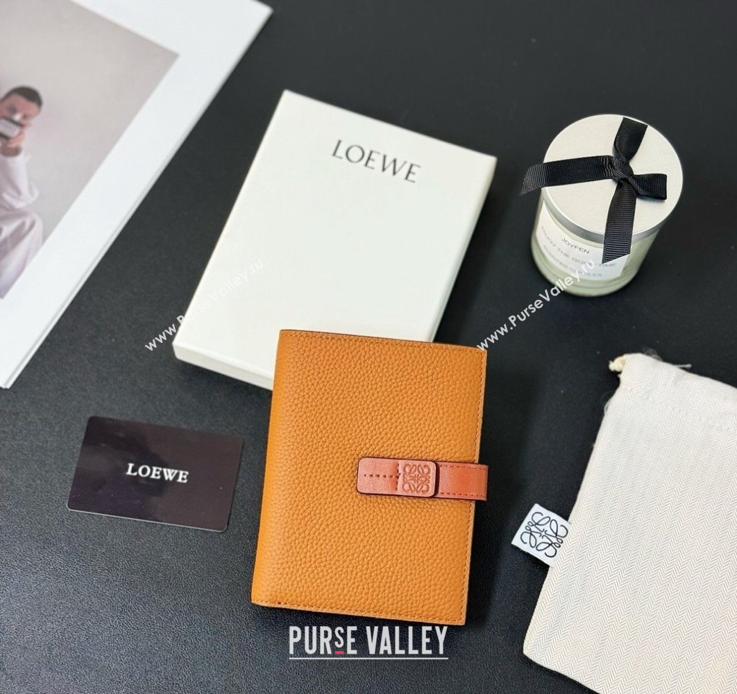 Loewe Medium vertical wallet in soft grained calfskin Khaki (hongyun-24032018)