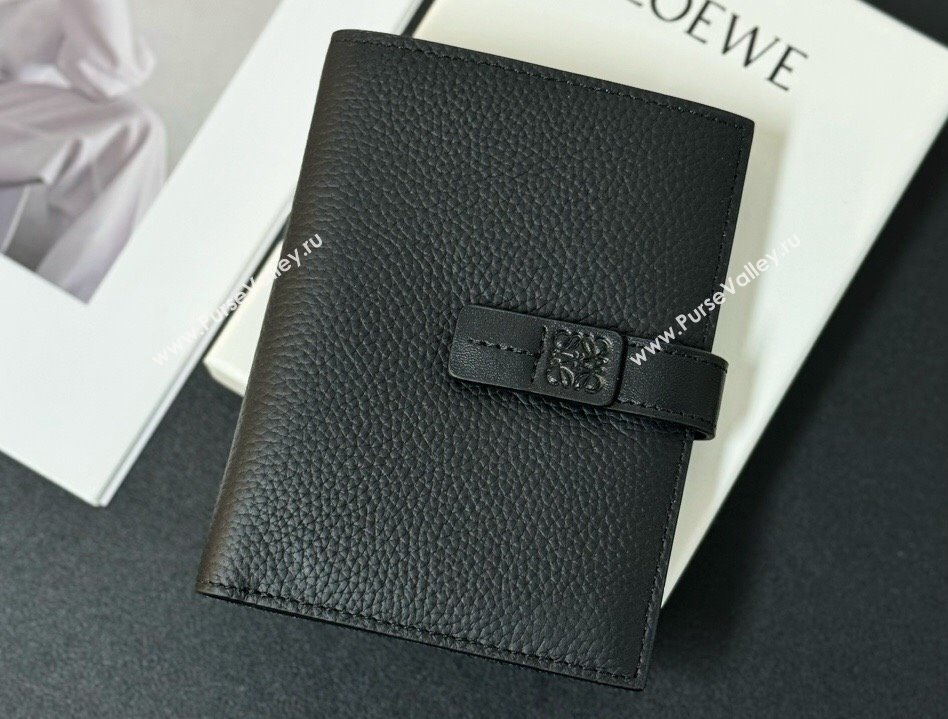 Loewe Medium vertical wallet in soft grained calfskin Black (hongyun-24032017)