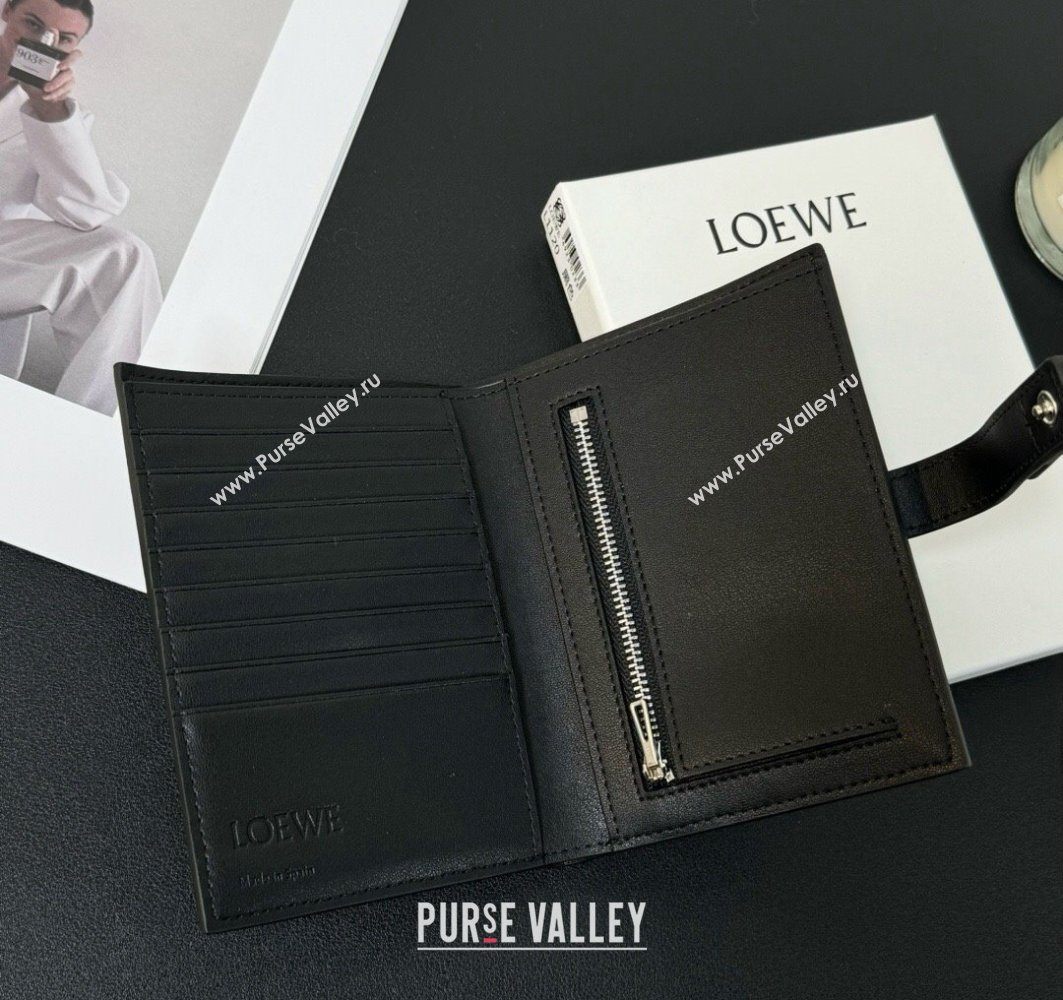 Loewe Medium vertical wallet in soft grained calfskin Black (hongyun-24032017)