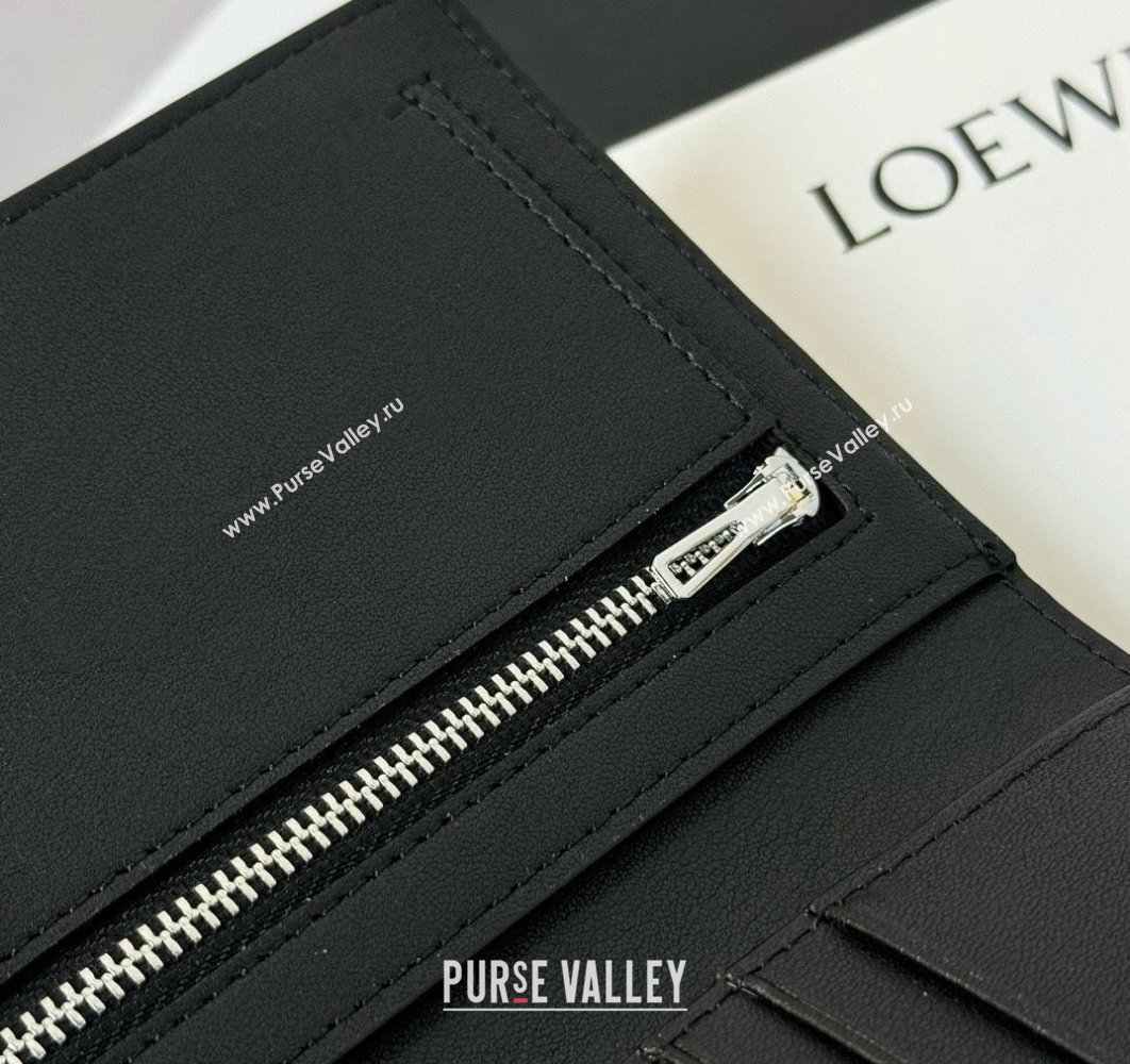 Loewe Medium vertical wallet in soft grained calfskin Black (hongyun-24032017)