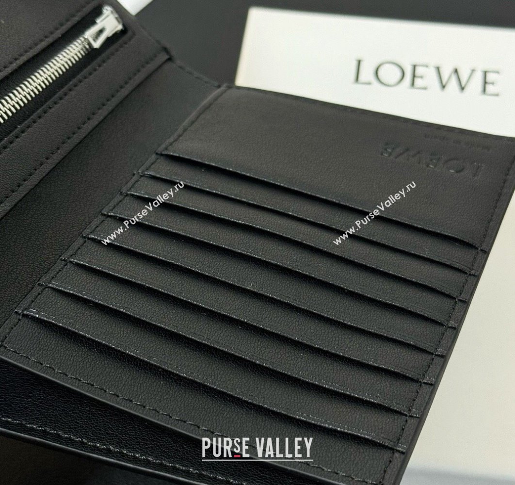 Loewe Medium vertical wallet in soft grained calfskin Black (hongyun-24032017)