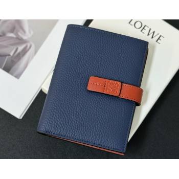 Loewe Medium vertical wallet in soft grained calfskin Blue (hongyun-24032021)